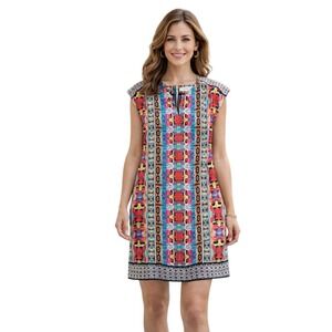 Laundry by Design Multi-Color Geometric Tunic‎ Dress Size 6 | Boho Tribal Shift